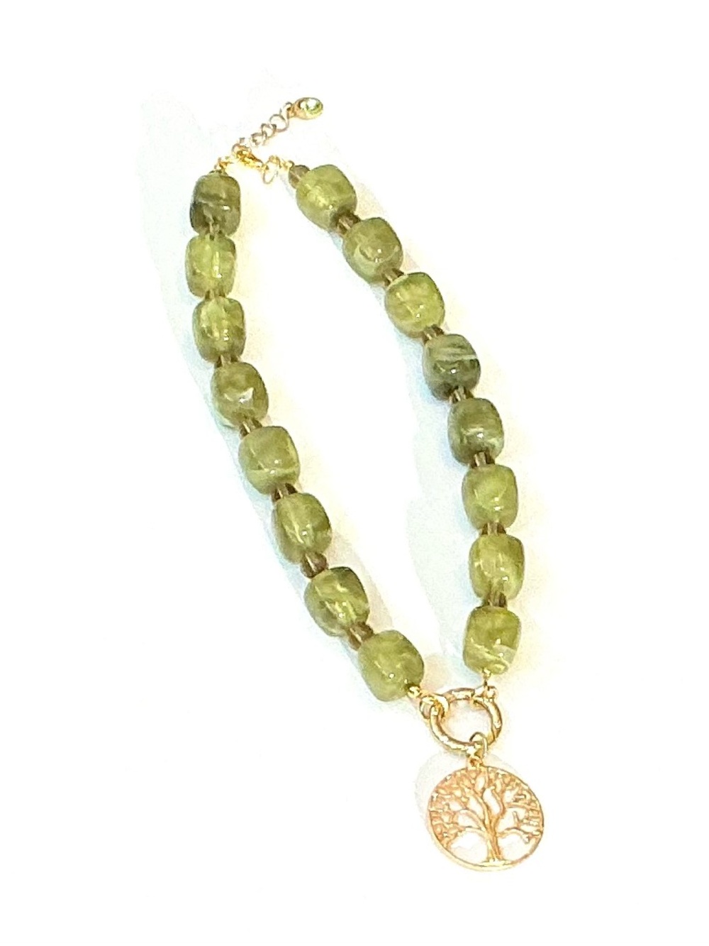 Green Beaded Tree of Life Necklace - Women Jewelry